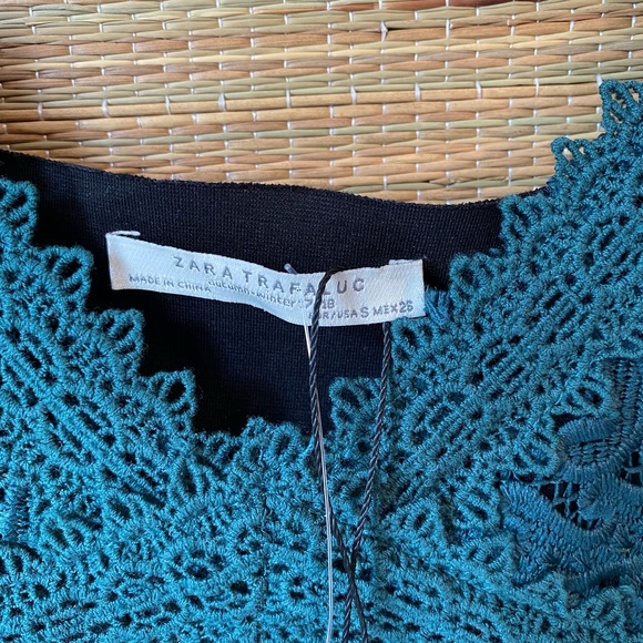 NWOT Zara Trafaluc Collection Embroyed Faux Leather Midi Dress - Picture 3 of 7